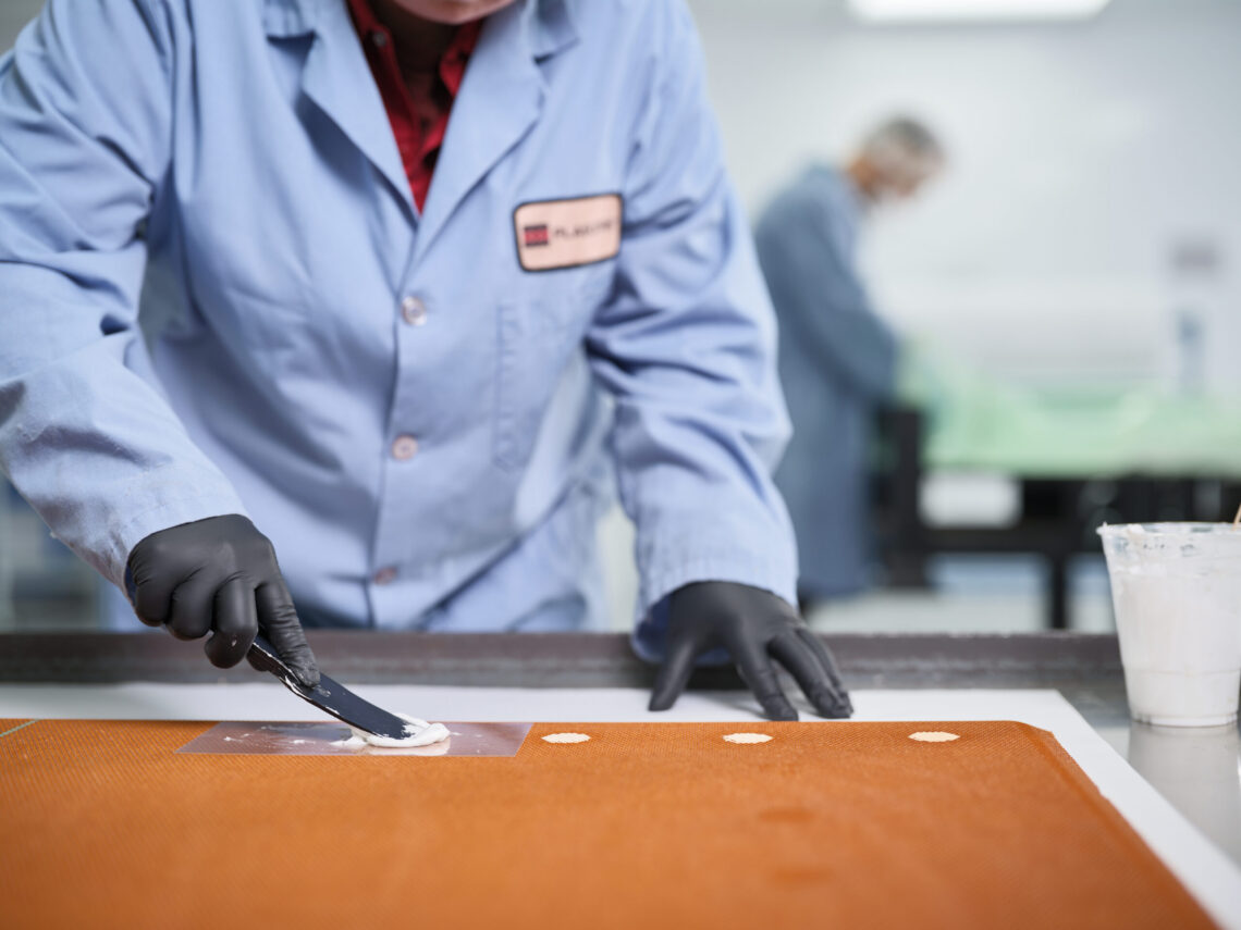 Engineered Core Spot Adhesive in Cleanroom
