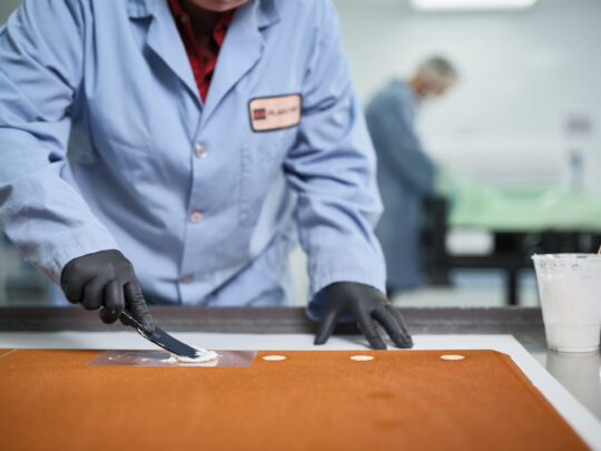 Engineered Core Spot Adhesive in Cleanroom