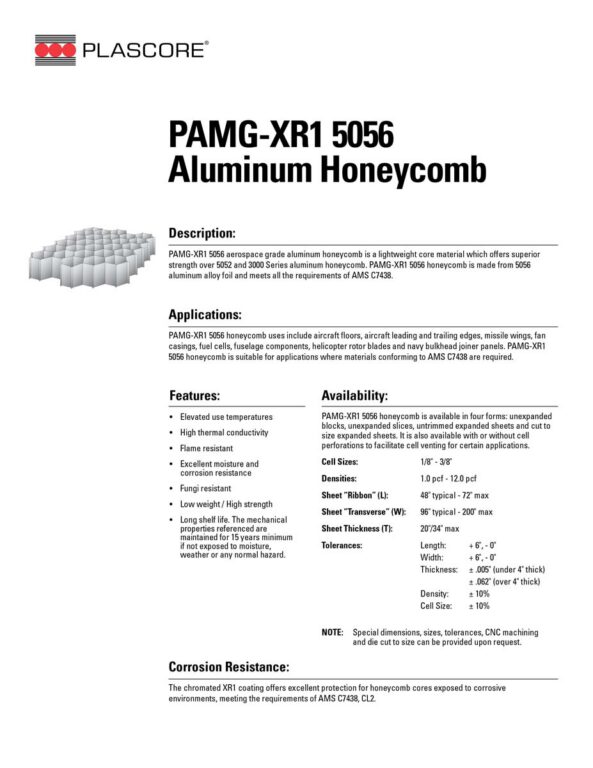 PAMG-XR1 5056 Aluminum Honeycomb