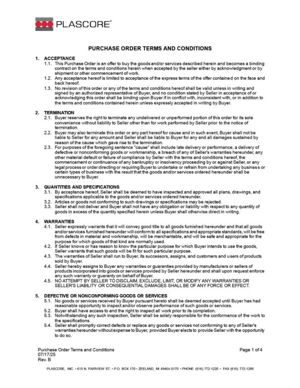 PO Terms & Conditions