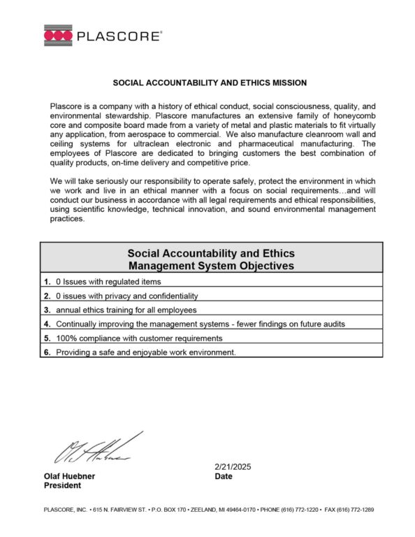 Social Accountability and Ethics Mission