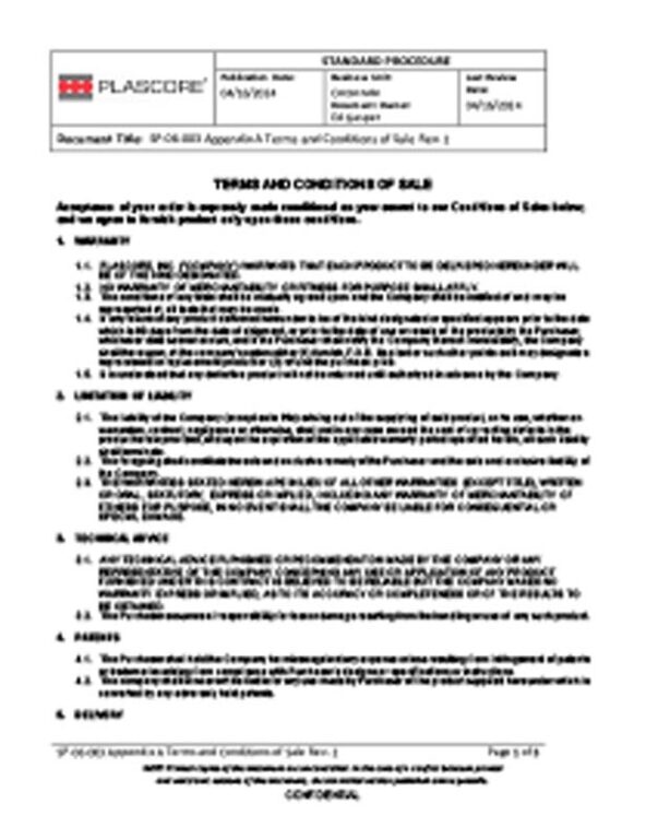 Terms and Conditions of Sale R2